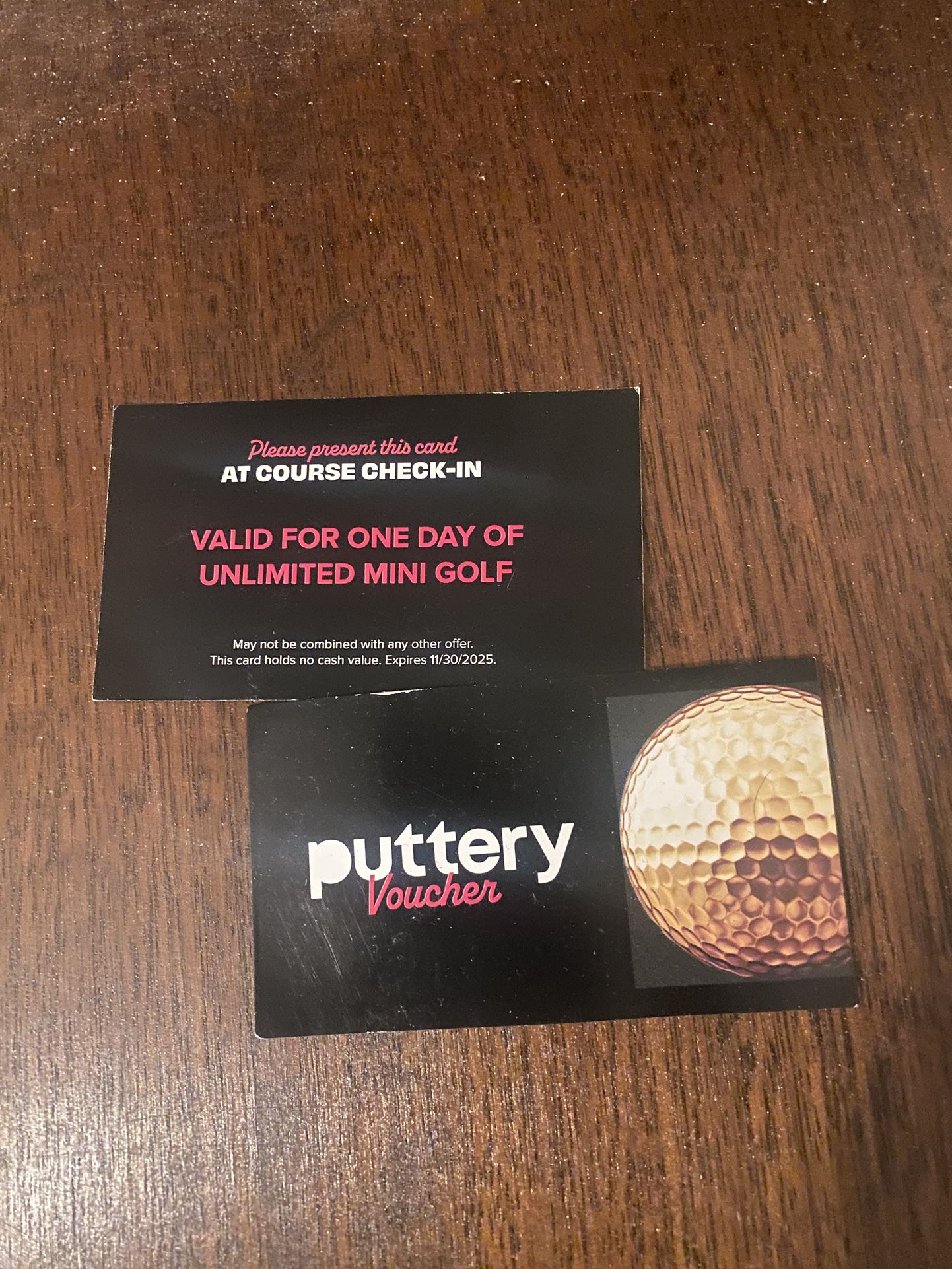 Two All Day Mini Golf Passes