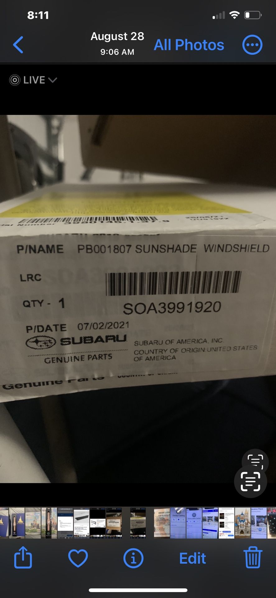 PB001807 SUNSHADE WINDSHIELD