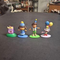 Dora The Explorer Set Of 4 Game Figures By Milton Bradley & Mattel, Incl: Dora, Backpack, Diego & Boots Collectible 2005 Mint Condition