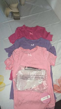 Girls Ribbed Short Sleeve Tops Bundle Size 9-10Y