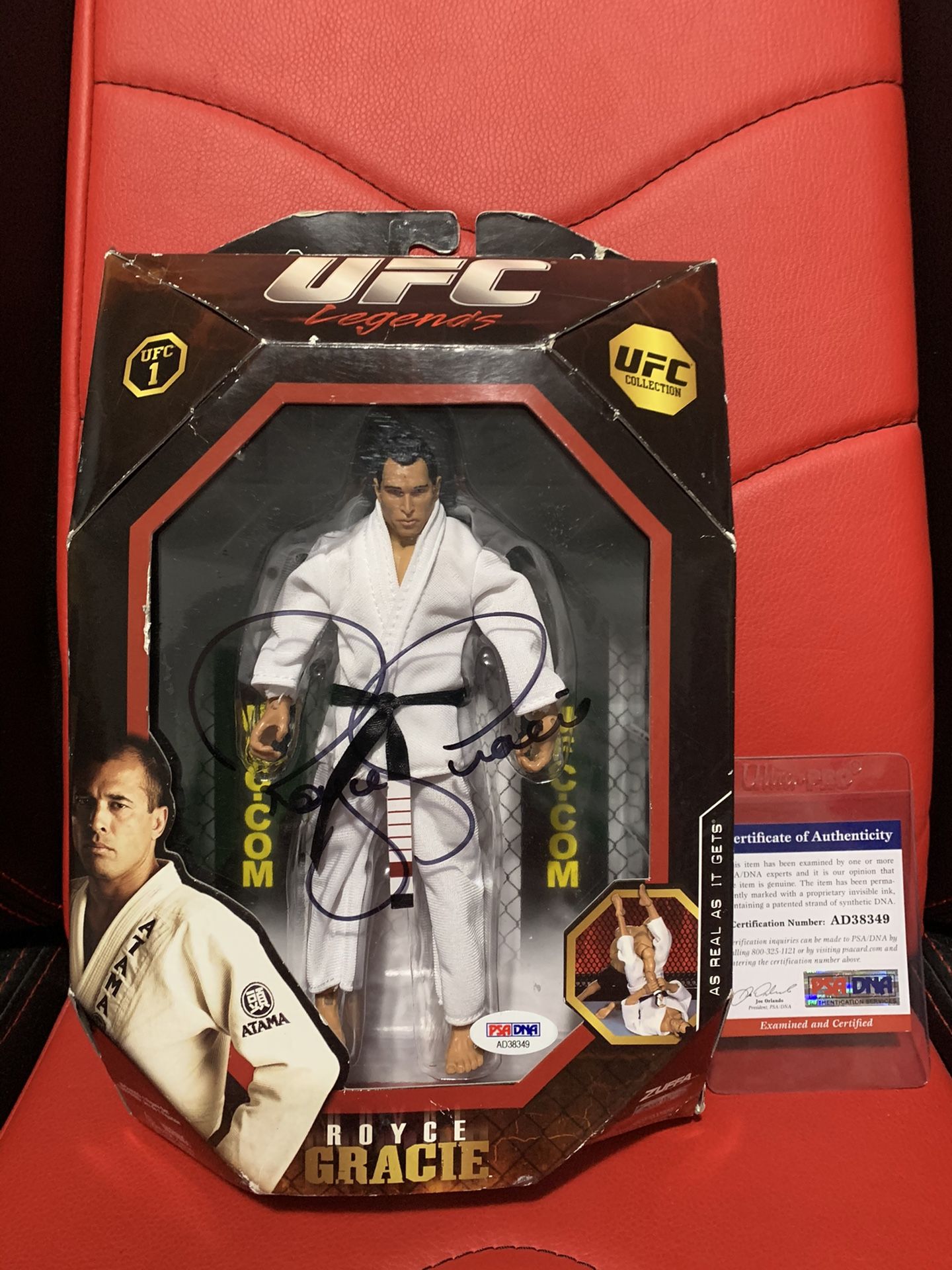 UFC Signed Royce Gracie Action Figure with Certificate of Authenticity PSA DNA
