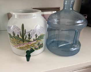 Vintage Ceramic Water Dispenser Set 🌵