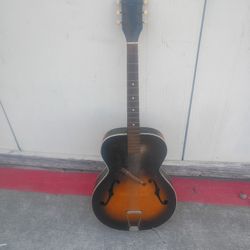 Vintage Airline Arch Top Acoustic Guitar For Repair Or Decoration 