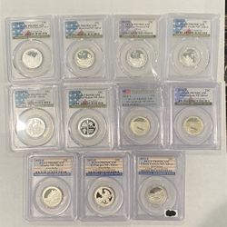 11 Silver Coins 25C 
