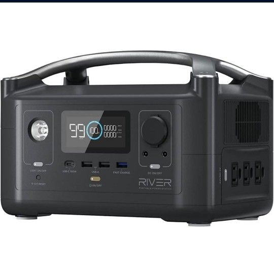 EF ECOFLOW RIVER 288Wh Portable Power Station3 x 600W(Peak 1200W) AC Outlets & LED Flashlight Fast Charging Silent Solar Generator