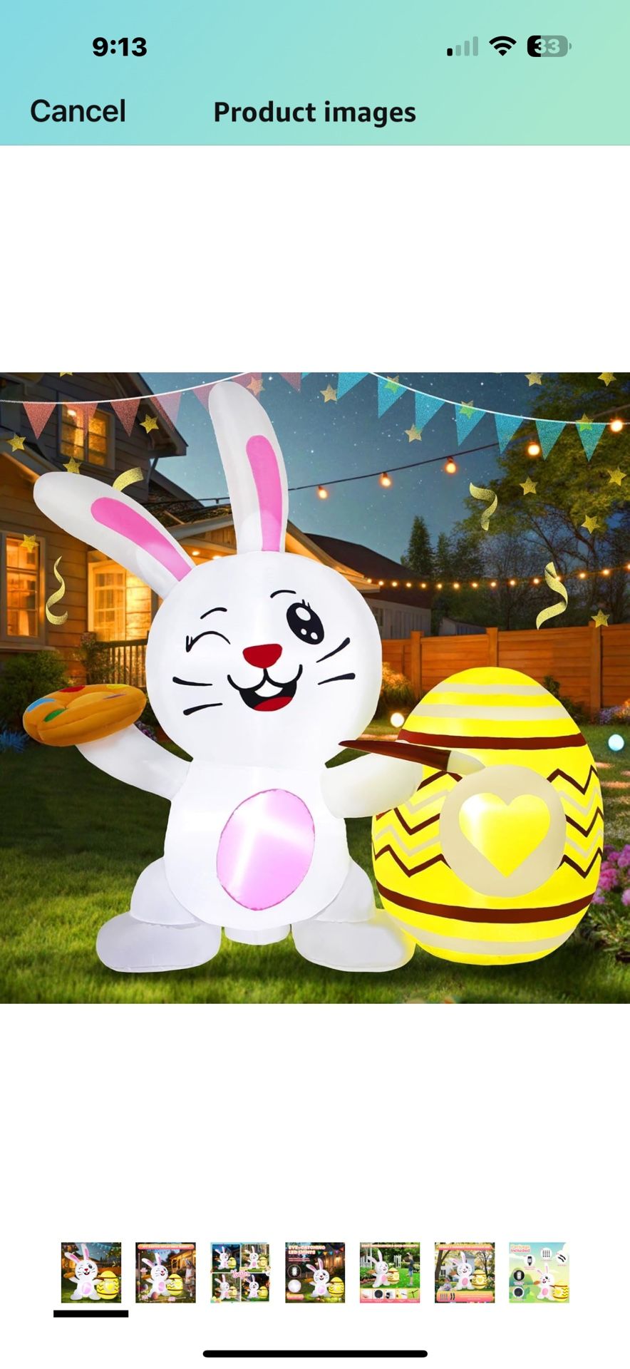 Easter Inflatables Outdoor Decorations 4FT Bunny Egg Cute Rabbit Blow up Decoration Adorable Spring LED Lights for Indoor Holiday Party Garden Lawn Dé