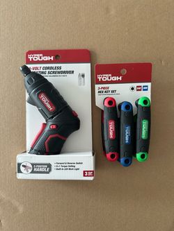 Hyper tough cordless screwdriver & 3 piece hex key set