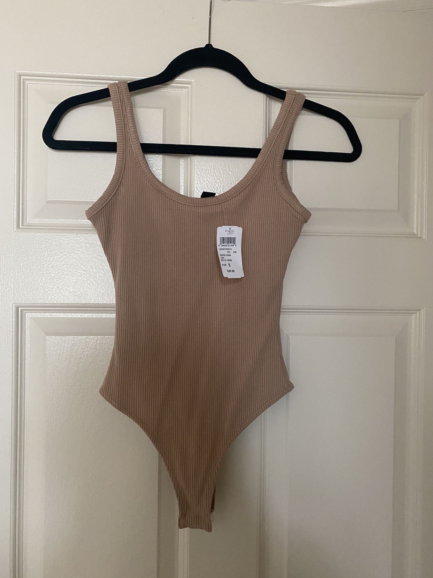 Nwt Womens Windsor Nude Ribbed Tank Bodysuit Small