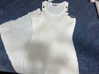 NEW Voquish White Ribbed Sleeveless Dresde
