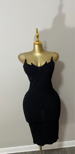 Black Mini Dress with Chain Straps