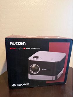AURZEN Boom 3 - 4K Supported Portable Smart Projector w/ WIFI and Bluetooth