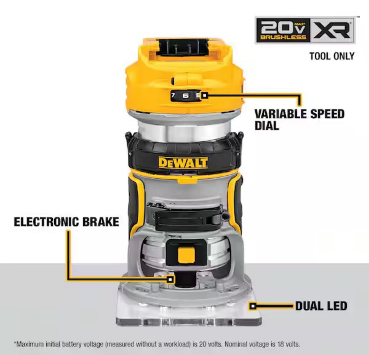 Dewalt 20V MAX XR Compact Router (Tool Only)