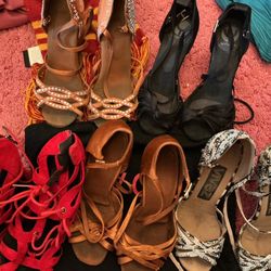 6 Pair Used Ballroom Shoes 6.5 & 7