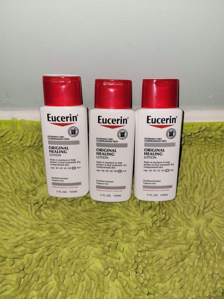 3 Eucerin 5oz Original Healing Lotion