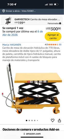 Lift cart / carrito de levantamiento hidráulico