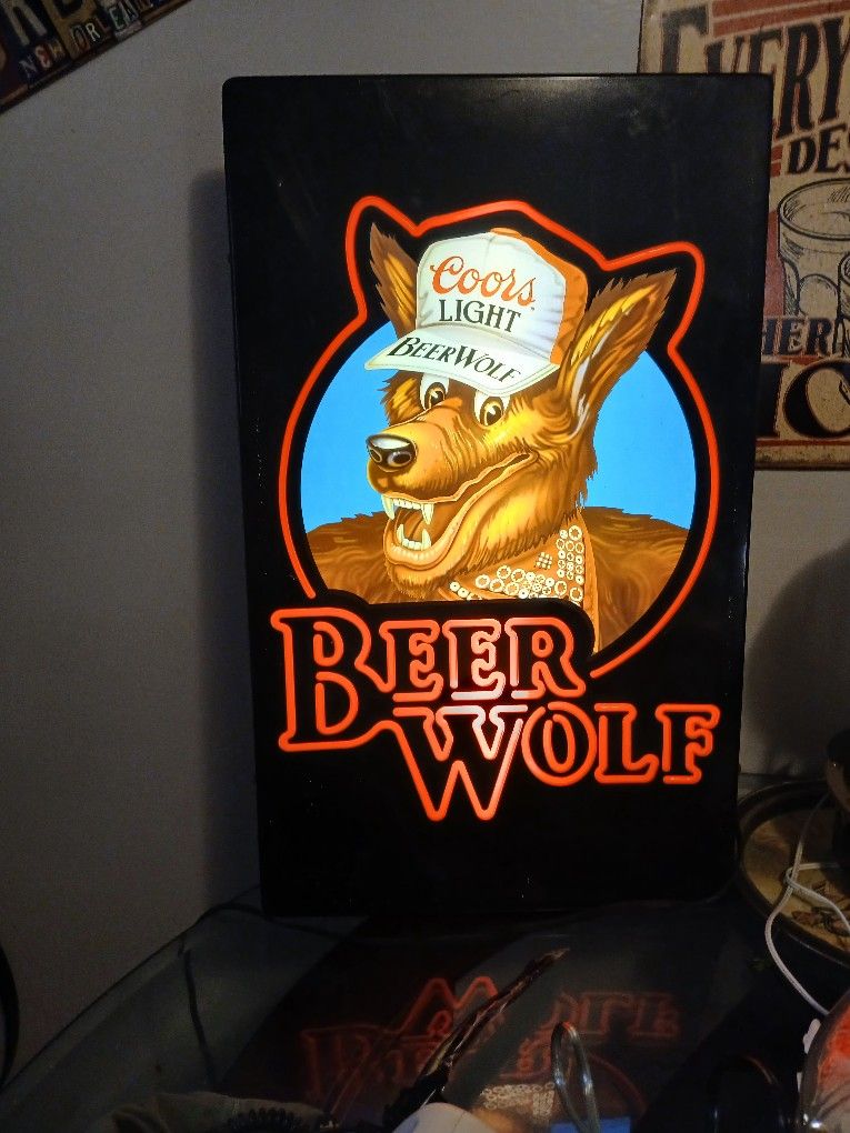 Coors Beer Wolf Neon Sign