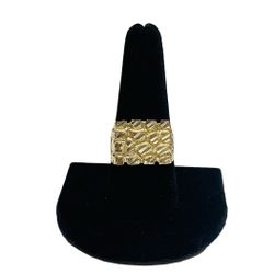 10K Yellow Gold Nugget Ring 