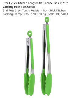 Silicone food tong, 11”:$2; 13”:$3, new