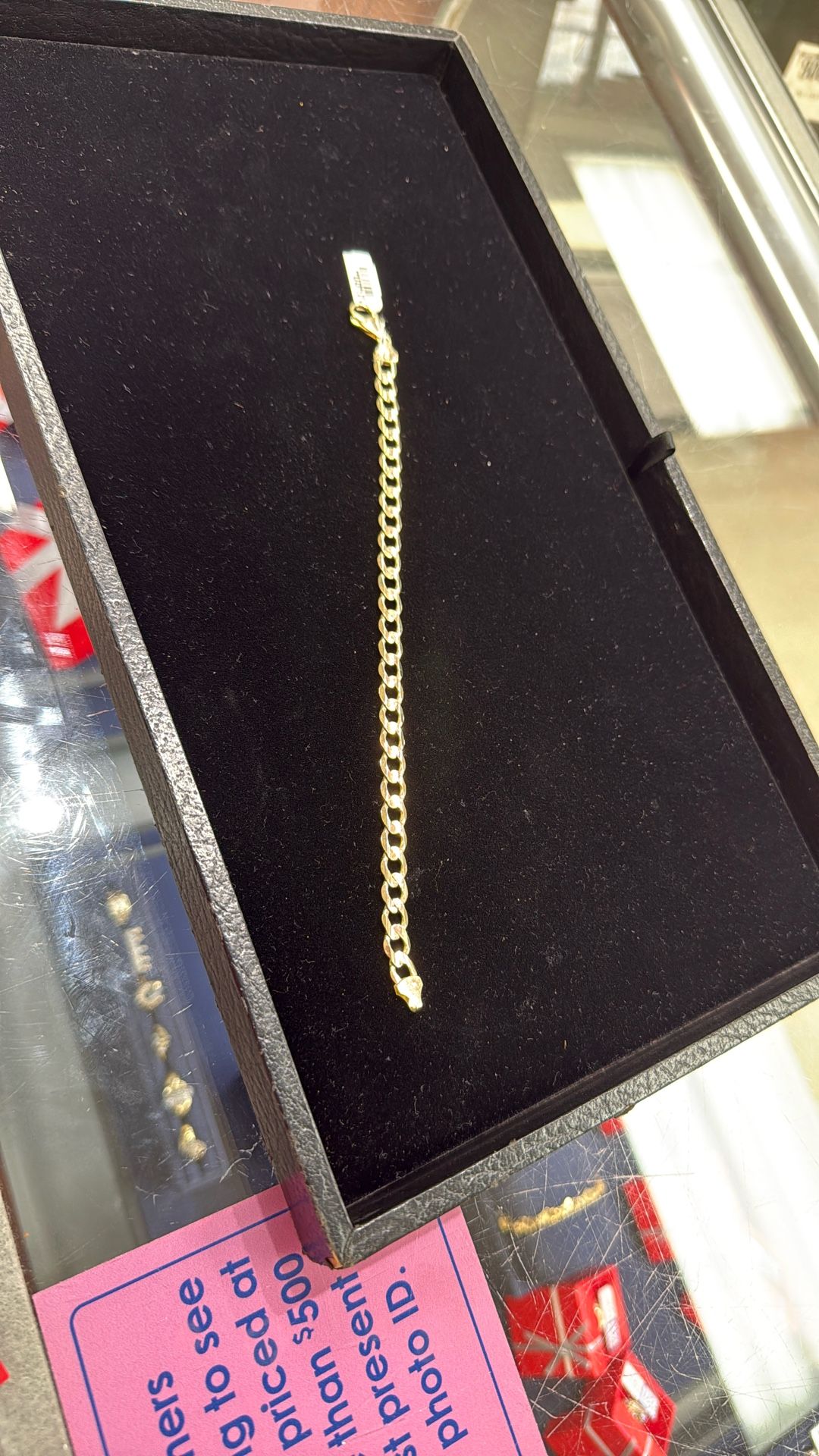 10k Concave Curb Bracelet (Weight & Length In Pic)
