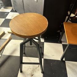 Wooden Bar Stools And Wooden Low Wooden Chairs 