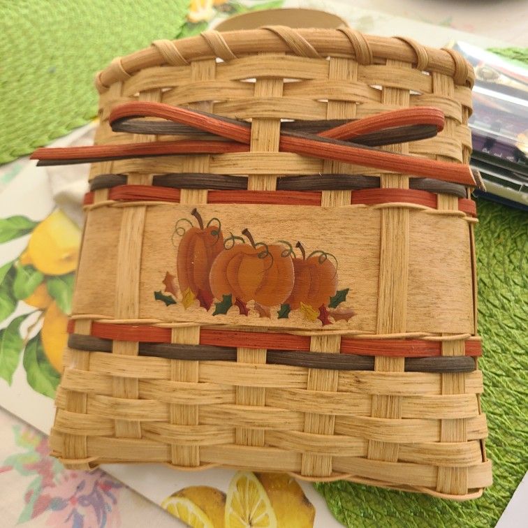 Woven Hanging Basket hand Carolina basketry Country farmhouse pumpkin fall Kitchen Decor