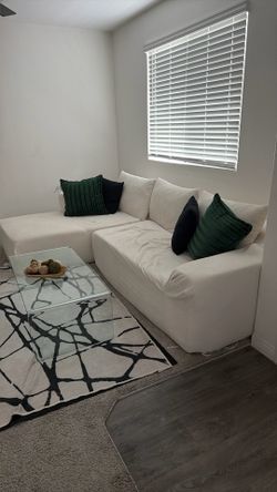 White Cloud Boneless Sectional Sofa Couch