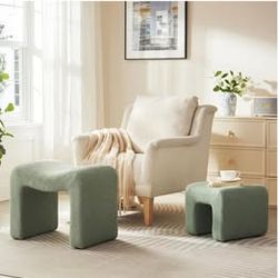 Vanity Stool Velvet - Green Teddy (Set of 2) – BRAND NEW IN BOX