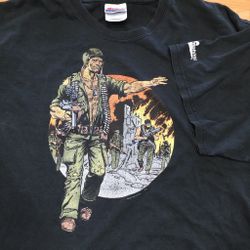 Vintage Sgt Rock T-shirt Army At War DC Comic Book XL Shirt Graphitti Super Hero