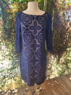 Lace Navy Blue Elegant dress 14
