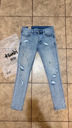Ksubi Light Wash Distressed Skinny Jeans