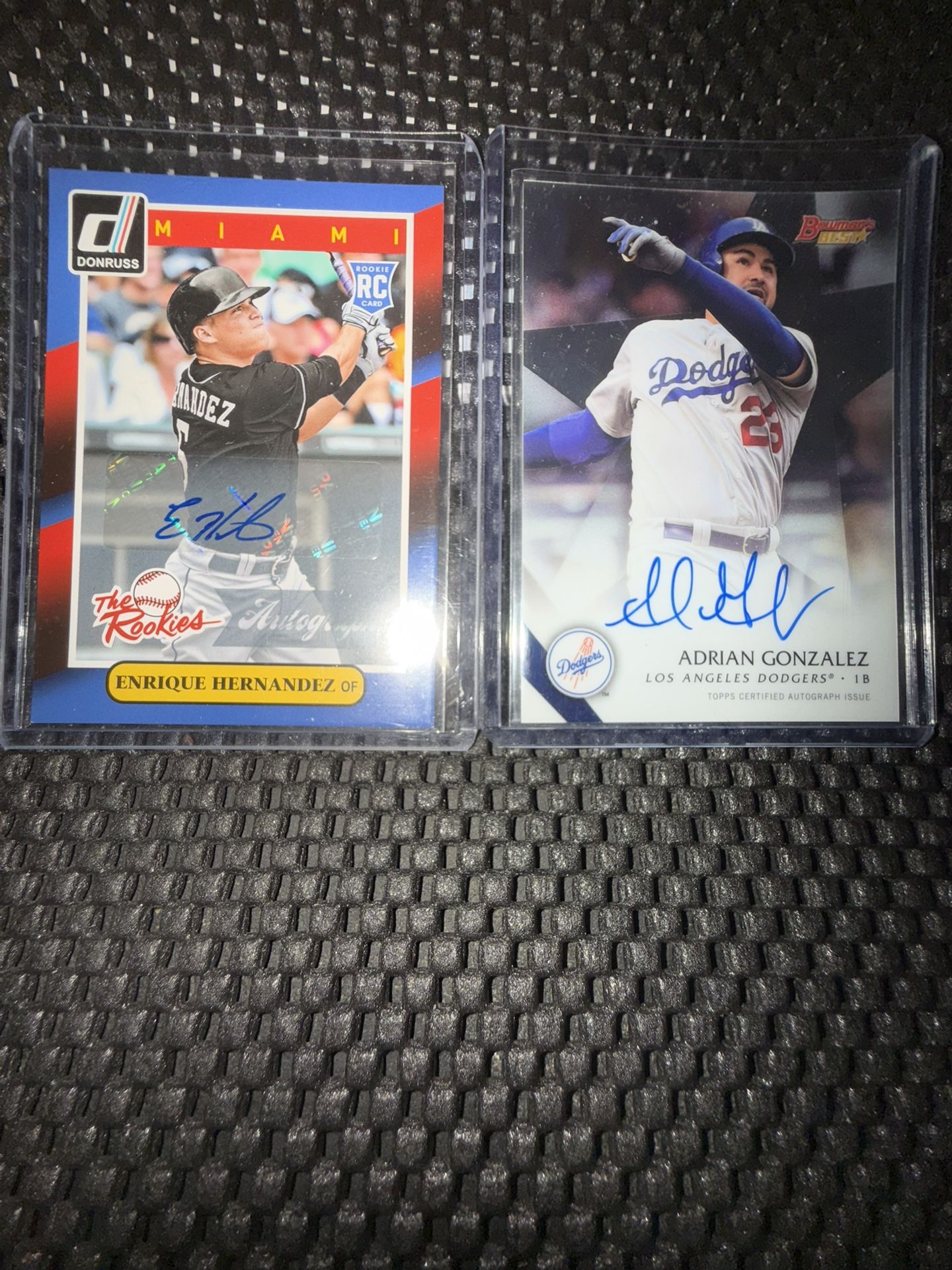 Kike Hernandez &Adrian Gonzalez Autograph Baseball Cards