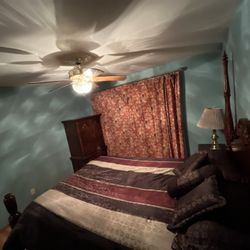 FOUR POSTER BED -What you get: 1. 4-Poster Bed 2. Frame 3. Head board  4. Box Spring  5. Mattress   All for $199