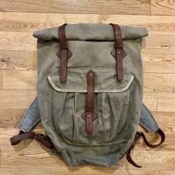 Tanner Goods Wilderness Rucksack - Waxed Canvas + Leather + Brass Hardware