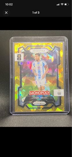 Lionel Messi Panini Prizm Monopoly Gold Card