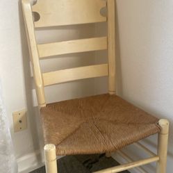 Free Wooden Chair With Woven Seat