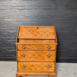 Beautiful Little Antique Vintage Secretary Desk Solid Wood