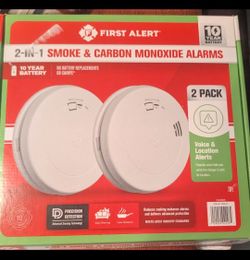 First Alert 2 Pack Smoke & Carbon Monoxide Alarm Wired Voice Location