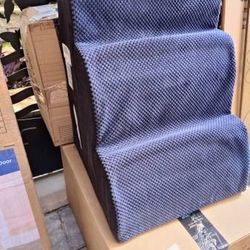 Memory foam dog stairs, three steps