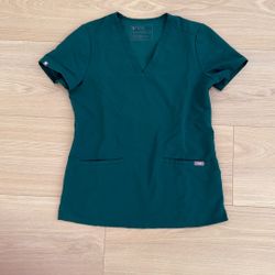 Figs Scrubs hunter green Top Xs