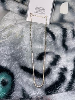 14K GOLD OVER SILVER 18" ADJ TENNIS NECKLACE