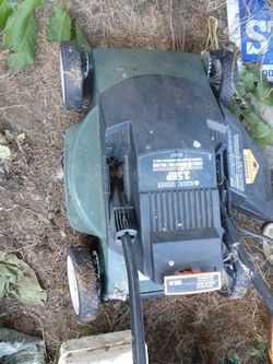 3.5 hp electric motor. Rechargeable mower(needs new battery)