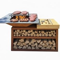 Corten Steel Heavy Duty Flat Top Hibachi Parilla Grill 