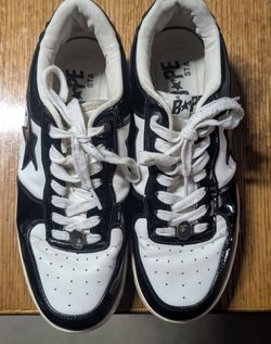 Men's Bathing Ape Bape Sta Low Black/White Shoe Size 9.5/10.5