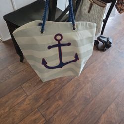 New Tommy Bahamas Ancher Large Canvas Tote Bag Travel Grogery Store