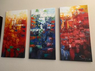 3 panel paint art