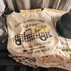 Farmhouse Accessories: 8 Pillow Covers, 2 lightfixtures, 2 area rugs -$35