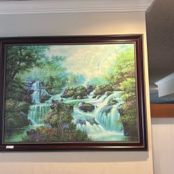 Waterfall Landscape Acrylic Painting