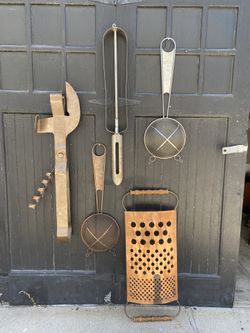 Rare Group Of (5) Giant Kitchen Utensils By Curtis Jeré