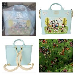DISNEY Mickey & Friends Exclusive Park Day Convertible Backpack & Tote Crossbody Bag (NWT)