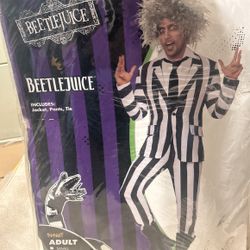 Bettlejuice Costume/Adult Size X-Large/Brand New